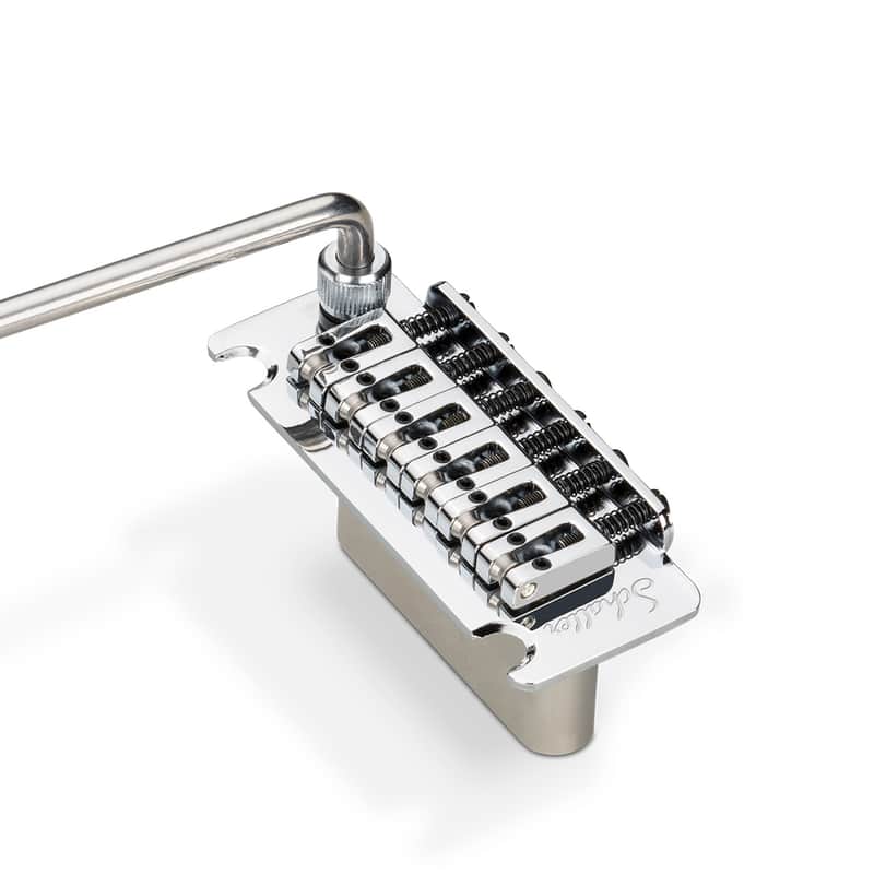 Schaller Vintage Tremolo Stud Mount Roller Saddles Strat 37mm Steel Block CHROME image 1