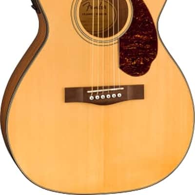 Fender CC-140SCE Concert Acoustic Electric Guitar w/ Case. Walnut Fingerboard, Natural image 4