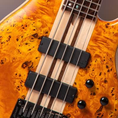 Cort A5 Plus SC 5 String Single Cutaway Bass Poplar Burl Top Bartolini Active image 2