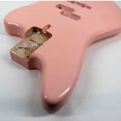 MJT/Warmoth Lightweight Warmoth Jazzmaster V5 Bass Body 2023 - Aged Nitro Shell Pink image 3