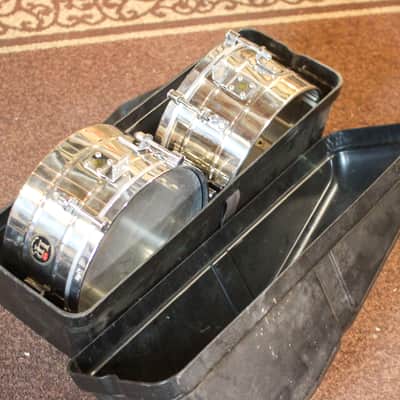 Used LP 12" & 13" Tito Puente Signature Steel Timbales w/ Ludwig Hard Case image 13