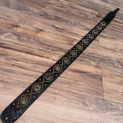 Carlino Orianthi black scale leather tiger eye with bronze 2025 - Black image 8