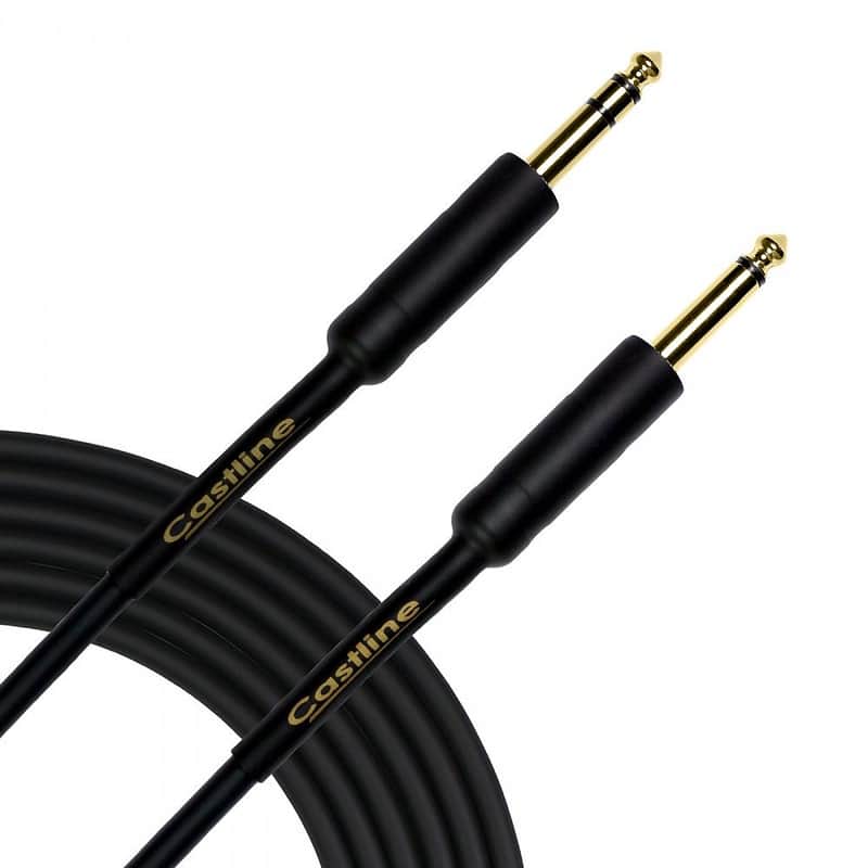 20 Ft Castline Gold 1/4" TRS to 1/4" TS Mogami 2549 Stereo to Mono Summing Cable with Resistors image 1