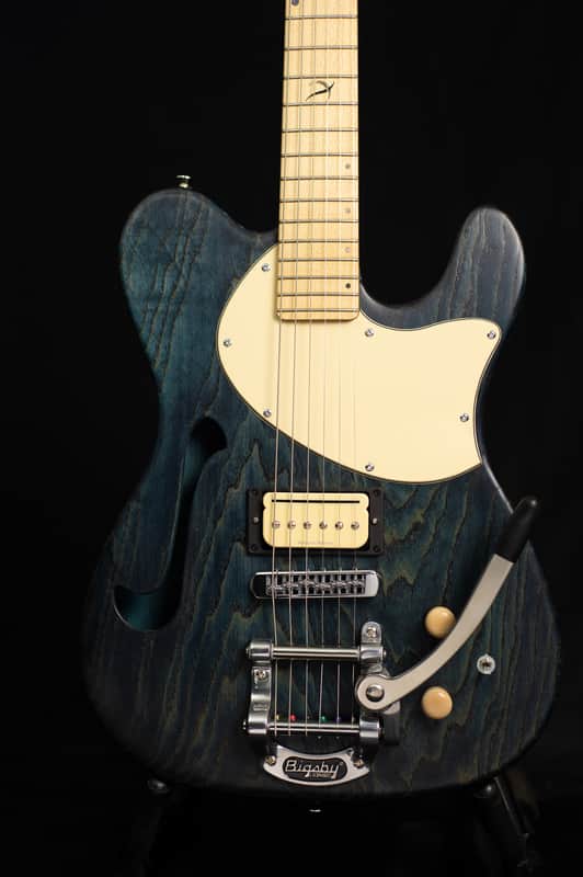 Solstice Guitars ~ Transit Custom 2020 Lucent Blue Bigsby roller trem Duncan P-Rail tele style image 1