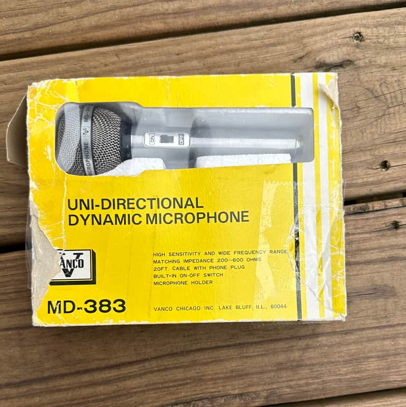 Vanco dynamic microphone MD-383 80’s - Silver image 1