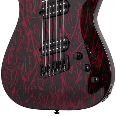 Schecter 1477 C-7 Multiscale Silver Mountain 2020s Blood Moon image 1