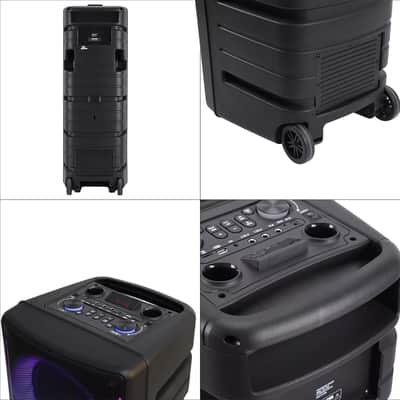 3 x 10" Woofer Portable Bluetooth Speaker with Disco Lights & Stereo Sound PA System image 3