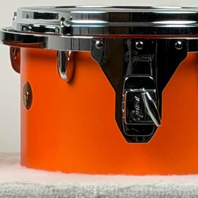 Gretsch USA Custom drum set. Special one-off for Nashville show. Satin Orange 10/12/13/14/16/20. Unique image 15