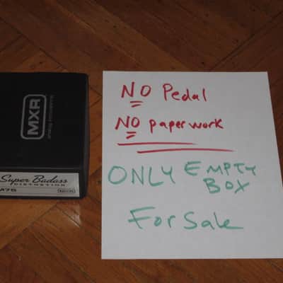 lightly handled - some imperfections MXR EMPTY BOX ONLY for M75 Super Badass Distortion (NO pedal / NO paperwork) specifically from 2015 (2010s - 2020s) - BOX: Black Cardboard / LABEL: Light Gray & Black/ GRAPHIC: Silver image 3