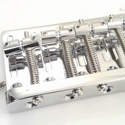 True Custom Shop® Chrome 4 String High Mass Thin Block Bass Bridge for Fender Jazz and P Bass image 1