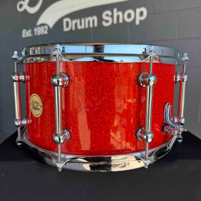 Hard Bop Drums 7x13 Maple/Mahogany Snare Drum in Red Sparkle (Rm 4) image 4