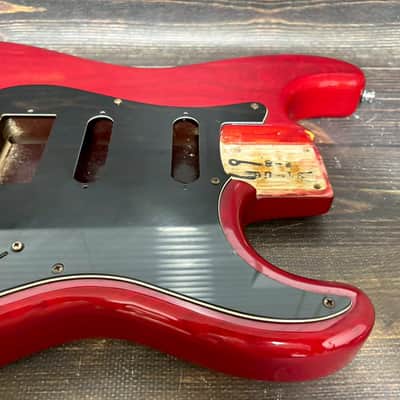 90s Charvel CST-060-SSH Stratocaster Body Ash See-throw Red/Plate Made in Japan image 4