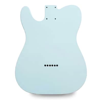 Telecaster Thinline Compatible Guitar Body – Sonic Blue Vintage Nitro Satin – Ash Construction image 2