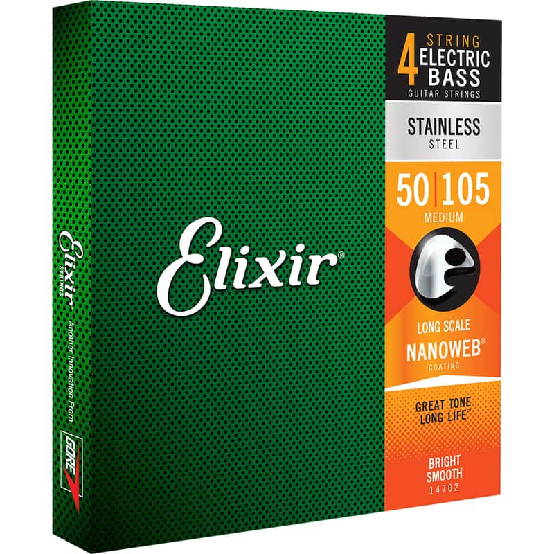 Elixir NANOWEB Stainless Steel Bass — 14702 Medium .050-.105 image 1