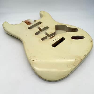 MJT Stratocaster Body Alder Relic Nitro Vintage White Light mjt6646 image 3