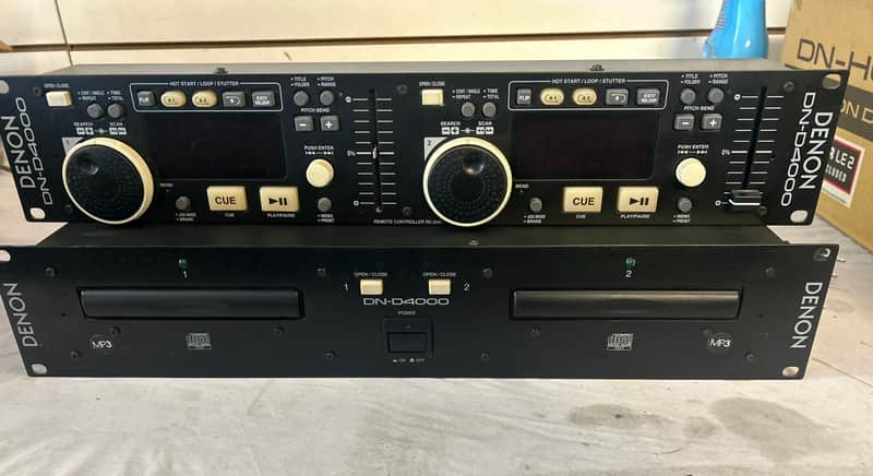 Denon DN-D4000 Professional Dual CD/MP3 Rackmount DJ Player w/ RC-D4000 Controller – Very Good Condition image 1