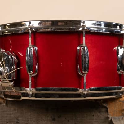 1990s Slingerland 6.5x14 Artist Cherry Stain Snare Drum image 8