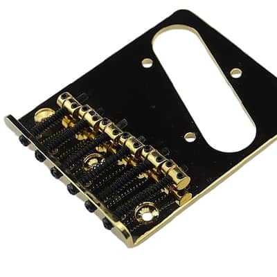 Gold Guitar Tele Style 6 Brass Saddles Bridge image 2