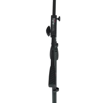 Gator Frameworks Tripod Mic Stand with Soft Grip Twist Clutch, Boom Arm, and Both 3/8" and 5/8" Adapters; Min/Max Height - 6"/99" (GFW-MIC-2020),Black image 3