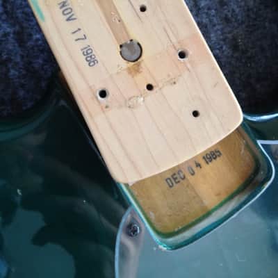 1985 1986 Music Man Sabre Unlined Fretless Trans Green image 13
