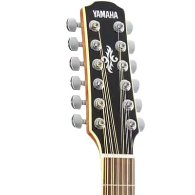 Yamaha 12 String Natural Thinline Cutaway Acoustic Electric Guitar image 5