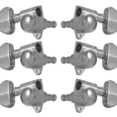GROVER 102C Original Rotomatics with Round Button - Guitar Machine Heads, 3 + 3 - Chrome Bild 1