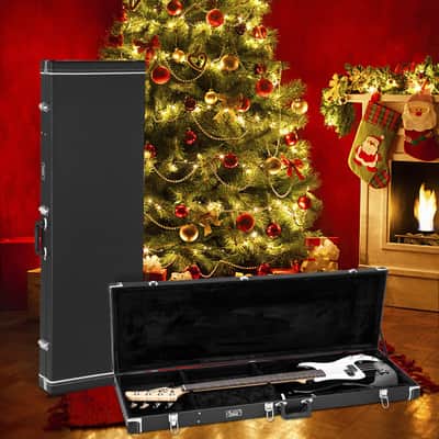 Glarry High Grade Electric/Bass Guitar Square Hard Case 2020s - Flat Black image 10