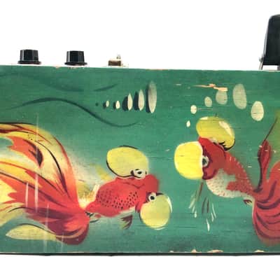 Vintage electric Benjo Bulbul tarang Indian circuitbent banjo The Chicken/Goldfish signature model 1960s Green image 7