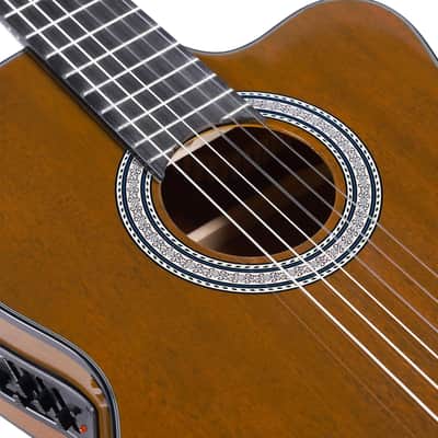 39 Inches Cutaway Nylon-string Classical Electric Guitar Build-in Pickup Kit Set image 3