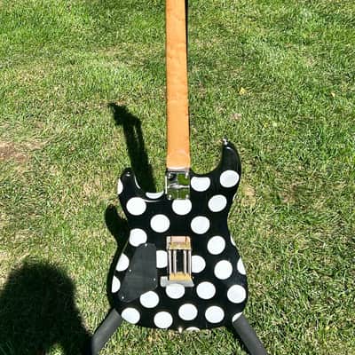MusiKraft Super Strat - Black w/white polka dots- EVH image 4