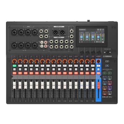 Yamaha MGX16V B 22-Channel Digital Mixing Console White Studio PA Bundle with 2x DBR15 15-Inch 1,000W Powered Speakers and HPH-MT5W White Studio Monitor Headphones image 3