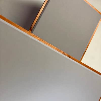 Custom Framed Acoustic Wall Panel | Aluminum Fabric & Gunstock Wood Frame | Furniture-Quality Sound Absorbing Panel | Recording Studio, Home Studio, Mixing Room, Podcast Studio, Home Theater, Listening Room, Office & Vocal Booth | Made in USA image 3