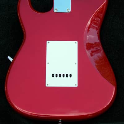 Metallic Red Stratocaster + Custom Maple Neck + SSH Pickup Configuration + Aged Pearl Guard+ Bridge Humbucker-7-Sound-Switching + Working Bridge Tone +TB Circuit+ Kluson Style Tuners w/Low Action+ Leveled, Crowned and Polished Frets! image 5