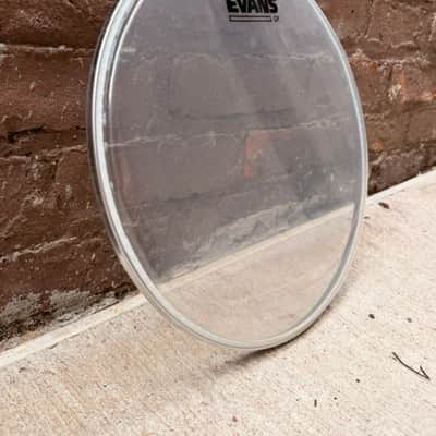 Evans Used Clear Drum Heads 16" Hydraulic Red, 12" Hydraulic Red, 12" Clear and 10" Clear Respectively image 3