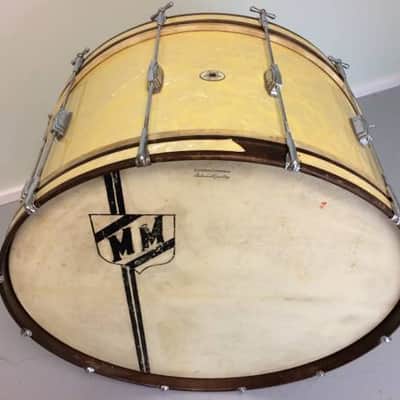 Ludwig & Ludwig Drum Set circa 1940 White Marine Pearl w/ Zildjian Zilco Cymbals image 5