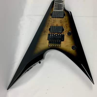 ESP E-II Arrow Nebula Black Burst Burled Maple Burl BLK Fishman Floyd Rose Stainless Steel frets With ESP Case! B-Stock image 8