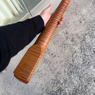 4-string electric bass neck jazz bass stainless steel 21 frets 4a Roasted flame Maple guitar neck 34inch hole 18mm maple fingerboard image 1