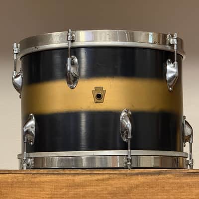 1940's WFL Black & Gold Duco 14x26 16x16 9x13  Drum Kit Zephyr Lug image 18