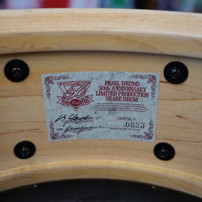 Pearl/Japan M-1946 50th Anniversary 5.5x14" Maple Snare Drum - Blackmist Lacquer image 16