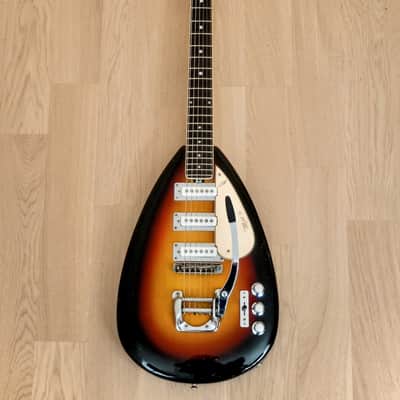 1960s Vox Mark VI Teardrop Vintage Electric Guitar Sunburst w/ Case, Eko image 2