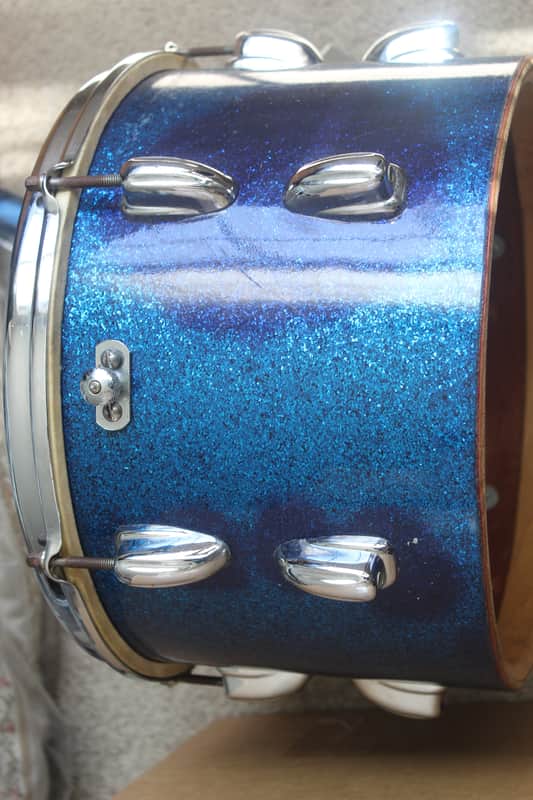 Slingerland blue sparkle tom drum 1961 8" x 12" image 1