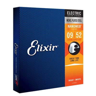 Elixir 12007 Nanoweb Coating Electric Guitar Strings 7-String Super Light (9-52) image 3