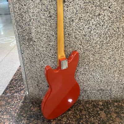 1996 Fender Japan Kurt Cobain JT-95 Jag-Stang - Fiesta Red Electric Guitar image 4