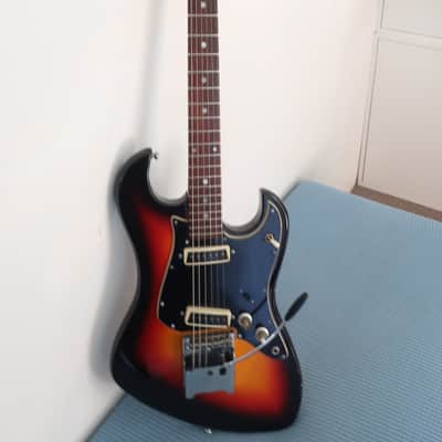 Vintage 1970s Aria Lyle Teisco Guitar Offset Strat Style 2 PU Japan Sunburst Dreamy Shoegaze Tones! image 2