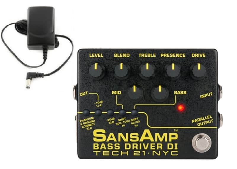 Tech 21 NYC SansAmp Bass Driver DI V2 Pre-amp Stomp Box Direct Box Analog ( ADAPTER POWER SUPPLY ) image 1