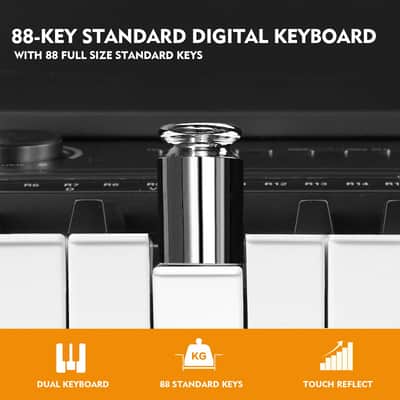 88-Key Full Size Semi-Weighted Digital Piano – Electronic Keyboard with Stand, Pedal, Bag & Bluetooth Connectivity image 3