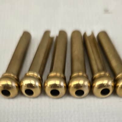 1 Set (6) Guyker Brass Pins Acoustic / Folk Guitar Bridge Pins image 2