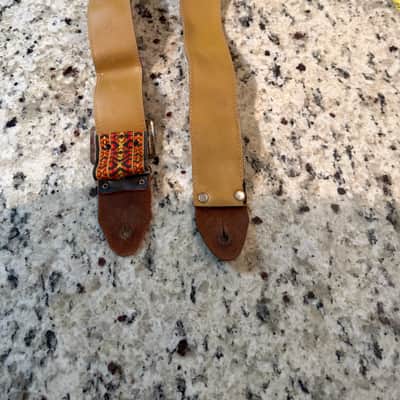 Hootennanny Ace Style Strap Imperial Music Store 60s-70s - Orangy yellow image 10