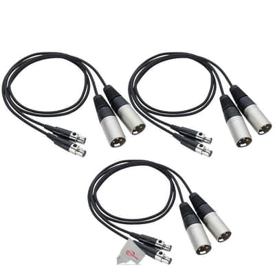 3x Zoom TXF-8 TA3 to XLR Cable (Pair) image 1