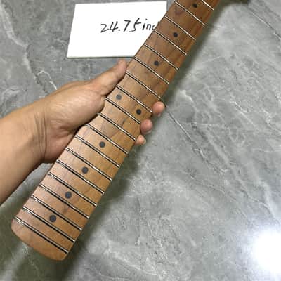Custom 24.75 inch short scale roasted flame maple electric guitar neck 22 fret image 2